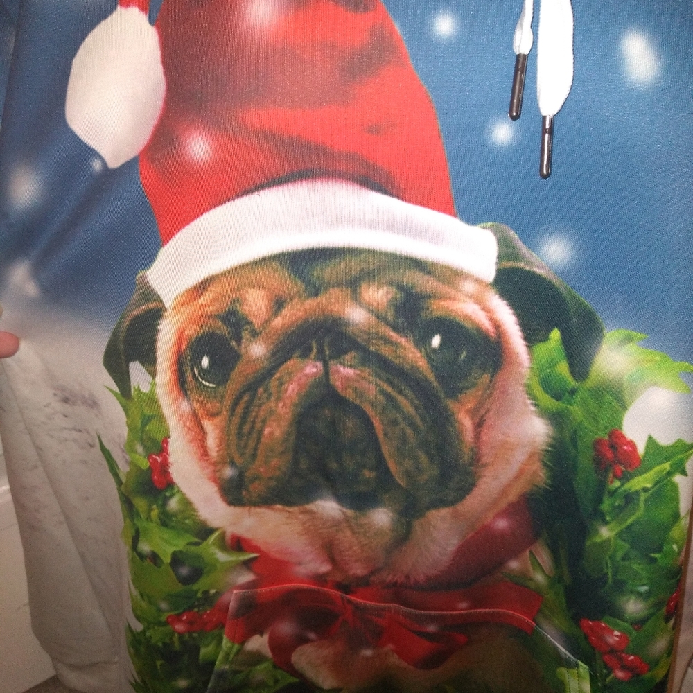 Pug Christmas Hoodie NWOT - Picture 5 of 6